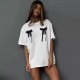Summer Three-Dimensional Bow Lace Decorative Chic Simple Style Casual Short-Sleeved T-Shirt