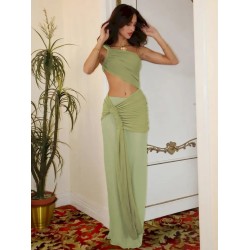 Women Fashion Sexy Solid Color Backless Tank Top Slim Fit Skirt Two-Piece Set