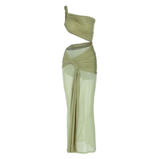 Women Fashion Sexy Solid Color Backless Tank Top Slim Fit Skirt Two-Piece Set