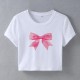 Street Women Fashion Bow Crop Top Tee