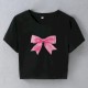 Street Women Fashion Bow Crop Top Tee