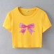 Street Women Fashion Bow Crop Top Tee