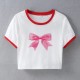 Street Women Fashion Bow Crop Top Tee
