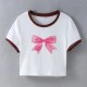 Street Women Fashion Bow Crop Top Tee