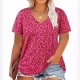 Women Casual Plus Size Printed V-Neck Short-Sleeve T-Shirt