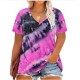 Women Casual Plus Size Printed V-Neck Short-Sleeve T-Shirt
