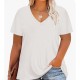 Women Casual Plus Size Printed V-Neck Short-Sleeve T-Shirt