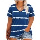 Women Casual Plus Size Printed V-Neck Short-Sleeve T-Shirt