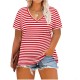 Women Casual Plus Size Printed V-Neck Short-Sleeve T-Shirt