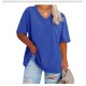 Women Casual Plus Size Printed V-Neck Short-Sleeve T-Shirt