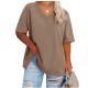 Women Casual Plus Size Printed V-Neck Short-Sleeve T-Shirt