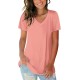 Women Casual Plus Size Printed V-Neck Short-Sleeve T-Shirt