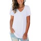 Women Casual Plus Size Printed V-Neck Short-Sleeve T-Shirt