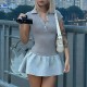 Women Fashion Sexy Splicing Solid Color Lapel Short-Sleeve Slim-Fit Dress
