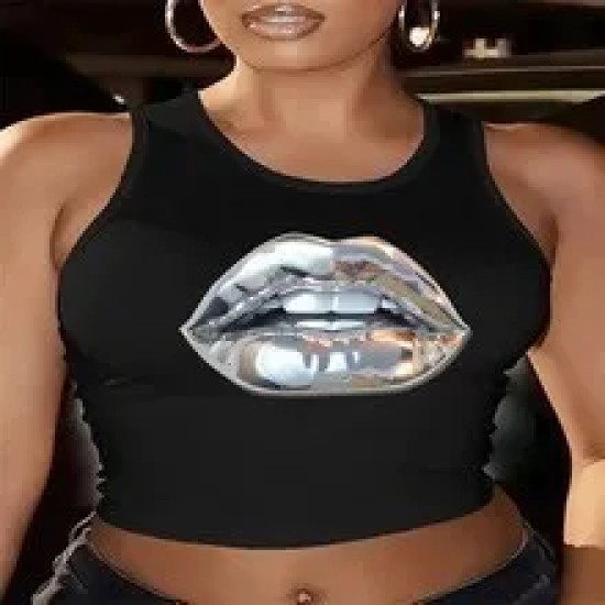 Women Fashiopn Sexy Printed Slim-Fit Tank Top