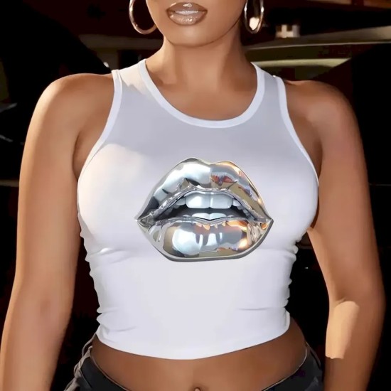 Women Fashiopn Sexy Printed Slim-Fit Tank Top