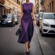 Women Fashion Casual Solid Color Round Neck Sleeveless Dress