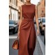 Women Fashion Casual Solid Color Round Neck Sleeveless Dress