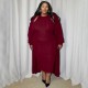Women Fashion Plus Size Solid Color Sleeveless Tight Dress Long-Sleeve Coat Two-Piece Set