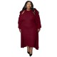 Women Fashion Plus Size Solid Color Sleeveless Tight Dress Long-Sleeve Coat Two-Piece Set