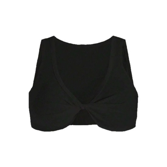 Sexy Women Solid Color Knotted Crop Top